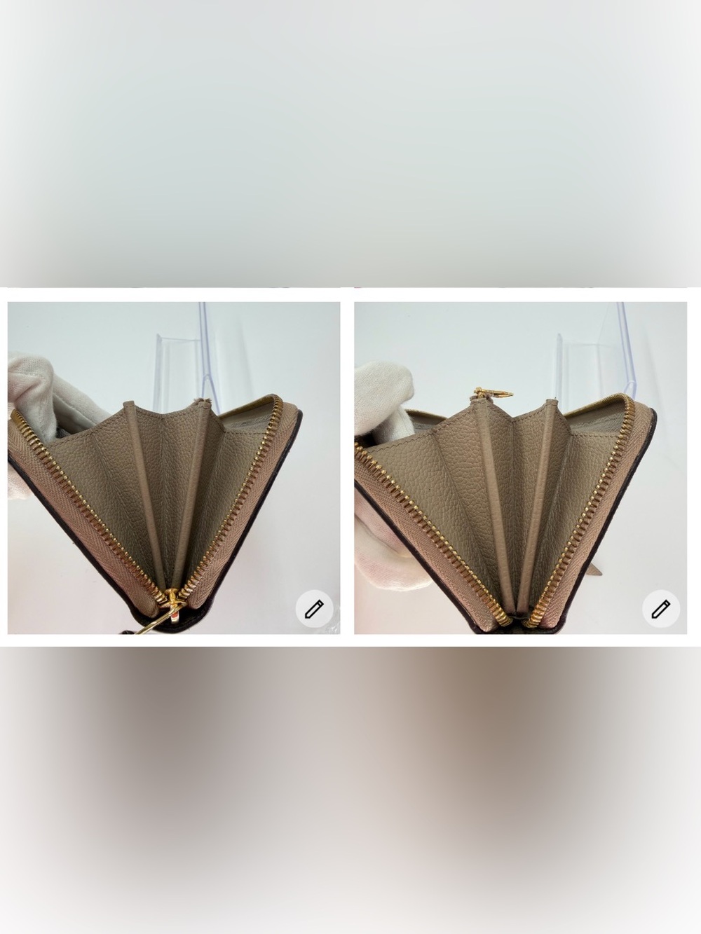 Louis Vuitton Bi Color Empriente Taupe/Cream Monogram Zippy Wallet w/Entrupy COA - Picture 12 of 14
